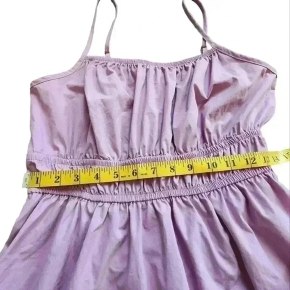 WILD Skye Woven Ruffle Dress  Lilac Purple Cotton Poplin Women's size Medium - Picture 12 of 13